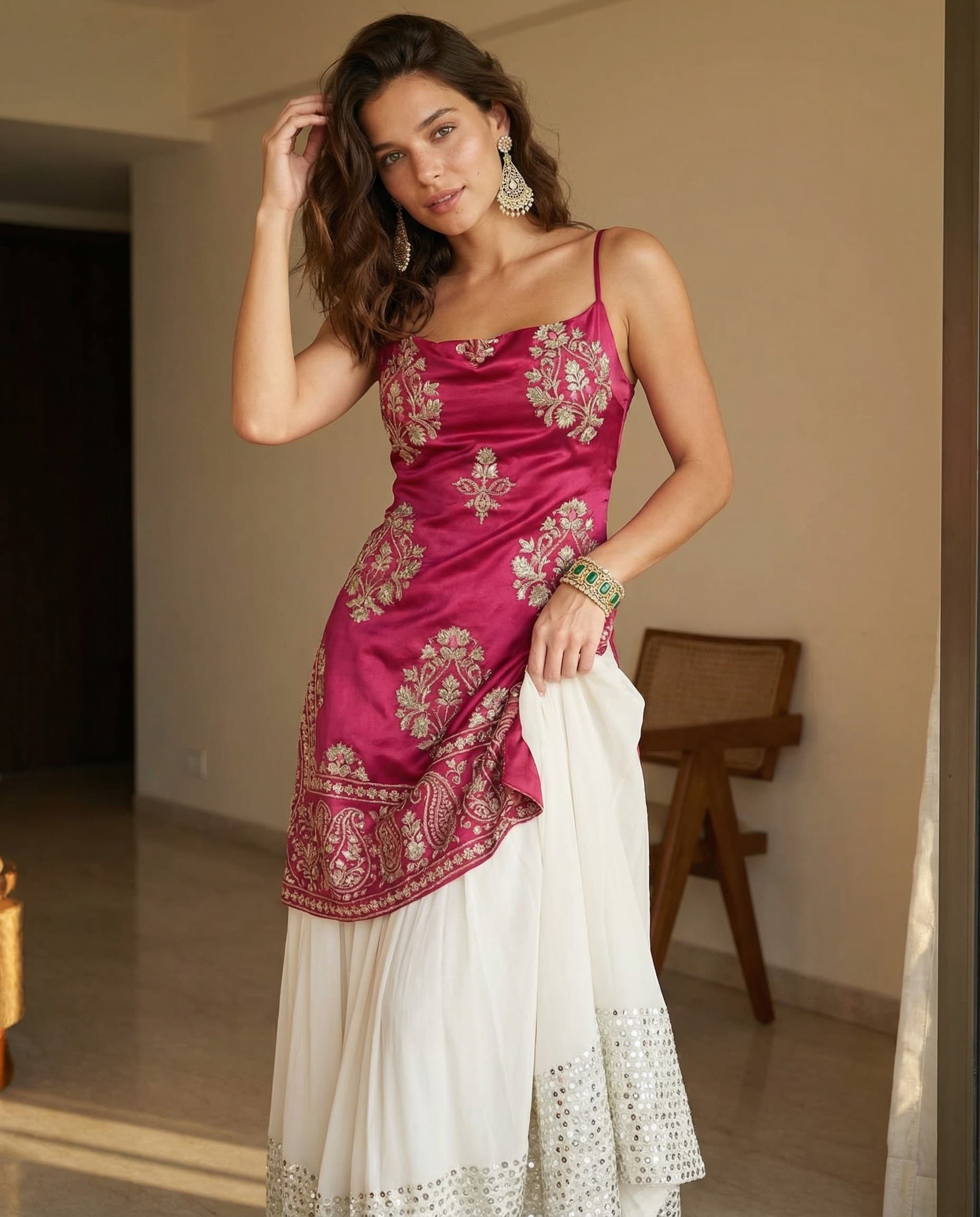 Ivory Regal Texture Kurta Set